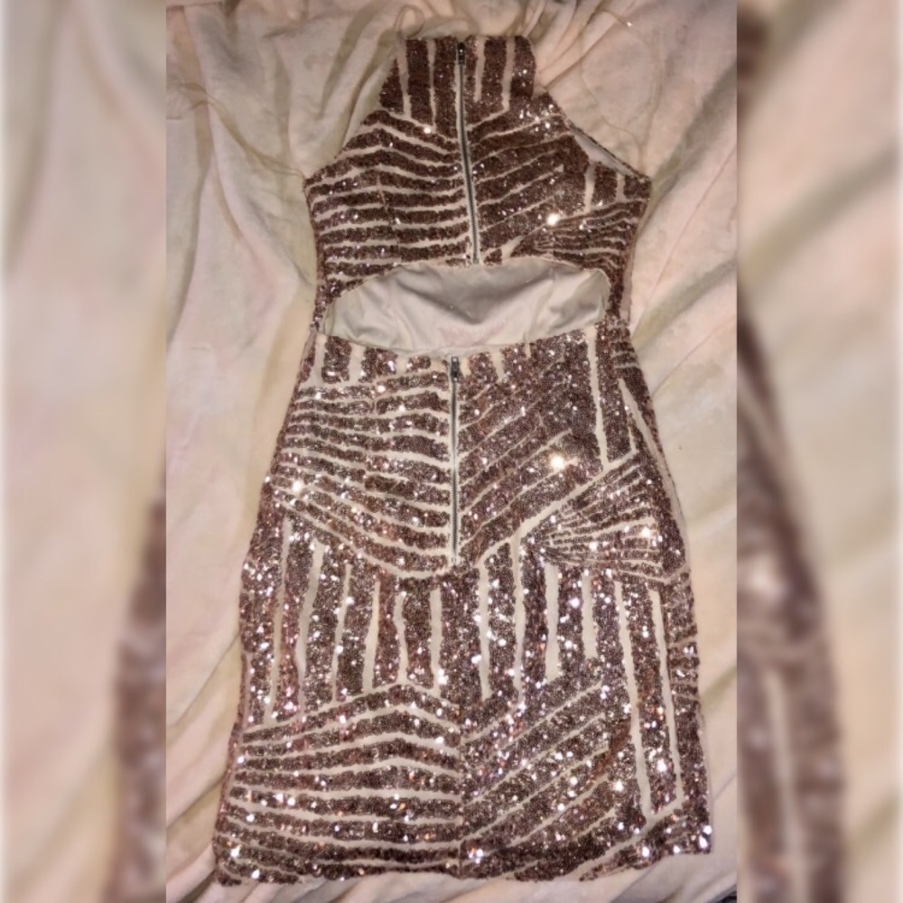 Rose gold sparkly dress
